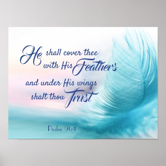 Psalm 91:4 King James Bible Poster (Voorkant)