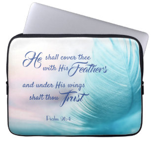 Psalm 91:4 King James Laptop Sleeve