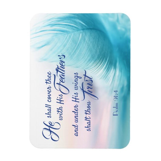 Psalm 91:4 King James Magnet Magneet (Verticaal)