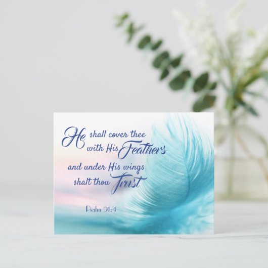 Psalm 91:4 King James Version Briefkaart (Staand voorkant)