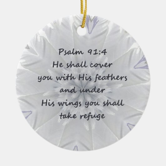 Psalm 91:4 luidt Gods Inspirerend Keramisch Ornament (Voorkant)