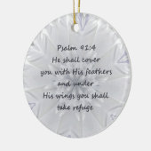Psalm 91:4 luidt Gods Inspirerend Keramisch Ornament (Links)