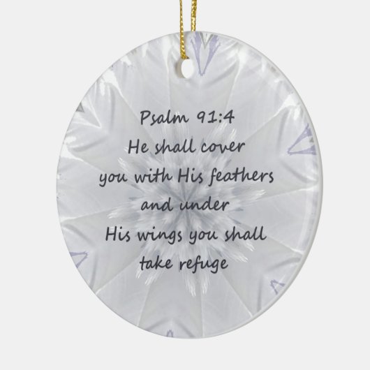 Psalm 91:4 luidt Gods Inspirerend Keramisch Ornament (Links)