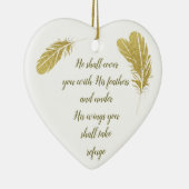 Psalm 91:4 luidt Gods Inspirerend Keramisch Ornament (Rechts)