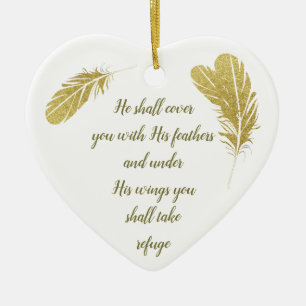 Psalm 91:4 luidt Gods Inspirerend Keramisch Ornament