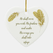 Psalm 91:4 luidt Gods Inspirerend Keramisch Ornament (Achterkant)