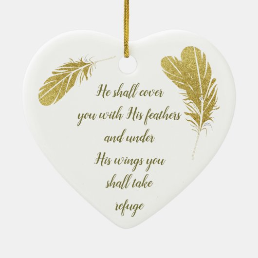 Psalm 91:4 luidt Gods Inspirerend Keramisch Ornament