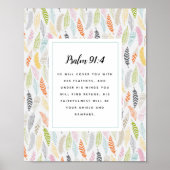 Psalm 91:4 Manuscript en de Kunst van het Ontwerp Poster (Voorkant)