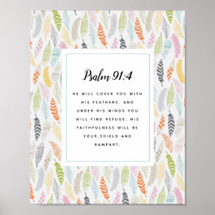 Psalm 91:4 Manuscript en de Kunst van het Ontwerp  Poster