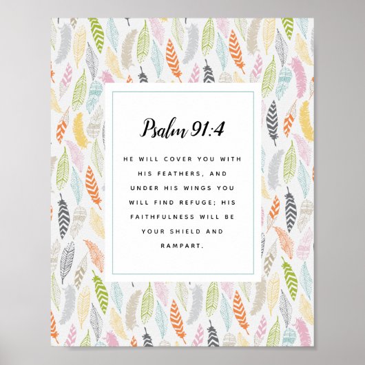 Psalm 91:4 Manuscript en de Kunst van het Ontwerp Poster (Voorkant)