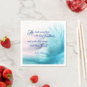 Psalm 91:4 Paper Napkins - King James Version Servet (Insitu)