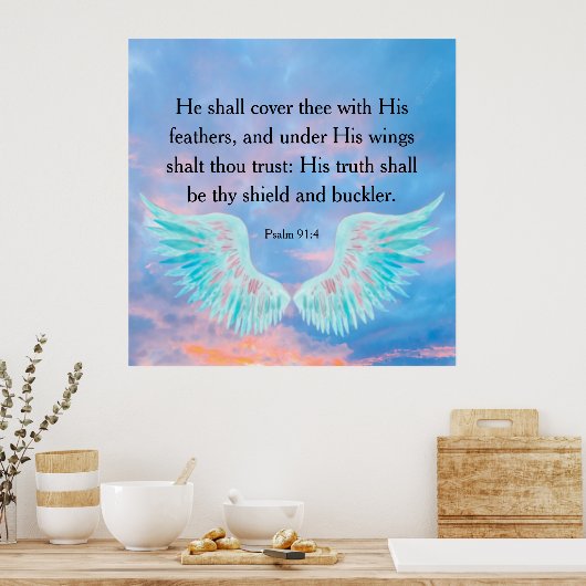 psalm 91:4 poster (Keuken)