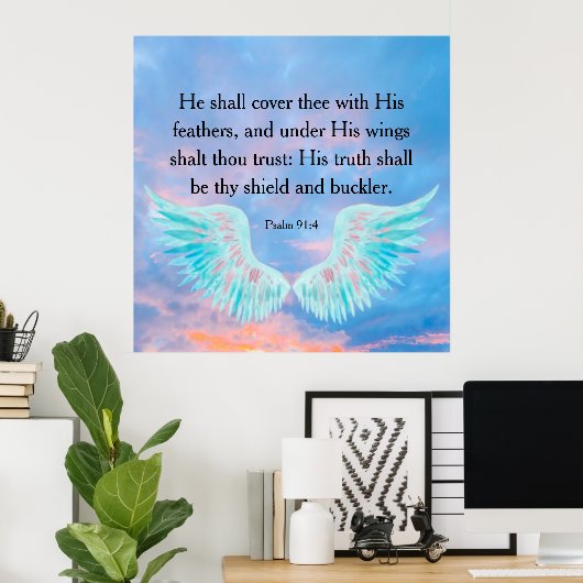 psalm 91:4 poster (Thuiskantoor)
