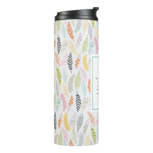 Psalm 91:4 Scripture and Feather Design Thermosbeker (Gedraaid links)