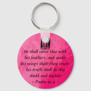 Psalm 91:4-toetsenbord sleutelhanger