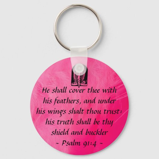 Psalm 91:4-toetsenbord sleutelhanger (Voorkant)