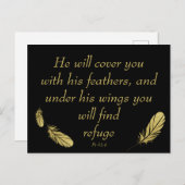 Psalm 91:4 Wings Gods beschermings Bijbelscriptie Briefkaart (Voorkant / Achterkant)