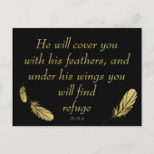 Psalm 91:4 Wings Gods beschermings Bijbelscriptie Briefkaart (Voorkant)
