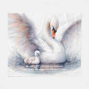Psalm 91:4 Wings Gods beschermings Bijbelscriptie Fleece Deken