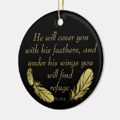 Psalm 91:4 Wings Gods beschermings Bijbelscriptie Keramisch Ornament (Links)