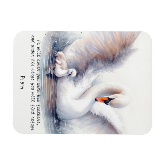 Psalm 91:4 Wings Gods beschermings Bijbelscriptie Magneet (Horizontaal)