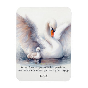 Psalm 91:4 Wings Gods beschermings Bijbelscriptie Magneet