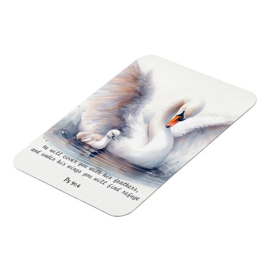 Psalm 91:4 Wings Gods beschermings Bijbelscriptie Magneet (Linkerzijde)