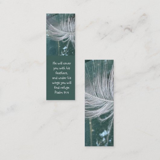 Psalm 91:4 Wings Gods beschermings Bijbelscriptie Mini Visitekaartje (Voorkant / Achterkant)