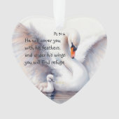 Psalm 91:4 Wings Gods beschermings Bijbelscriptie Ornament (voorkant)