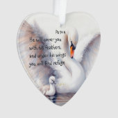 Psalm 91:4 Wings Gods beschermings Bijbelscriptie Ornament (voorkant)