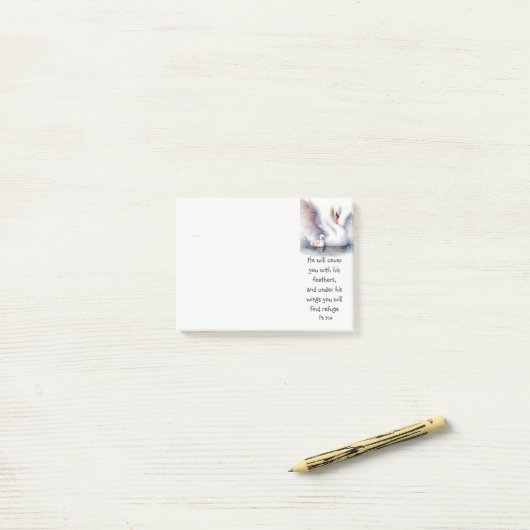 Psalm 91:4 Wings Gods beschermings Bijbelscriptie Post-it® Notes (Op bureau)