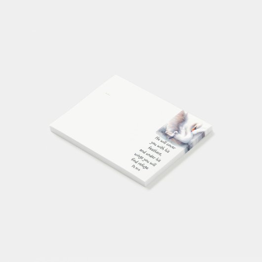 Psalm 91:4 Wings Gods beschermings Bijbelscriptie Post-it® Notes (Schuin)