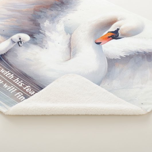 Psalm 91:4 Wings Gods beschermings Bijbelscriptie Sherpa Deken (3/4)