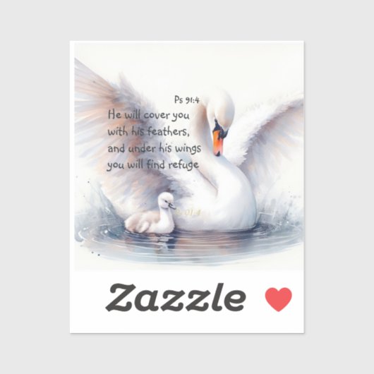Psalm 91:4 Wings Gods beschermings Bijbelscriptie Sticker (Vel)