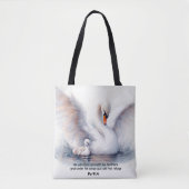 Psalm 91:4 Wings Gods beschermings Bijbelscriptie Tote Bag (Voorkant)