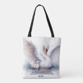 Psalm 91:4 Wings Gods beschermings Bijbelscriptie Tote Bag (Achterkant)