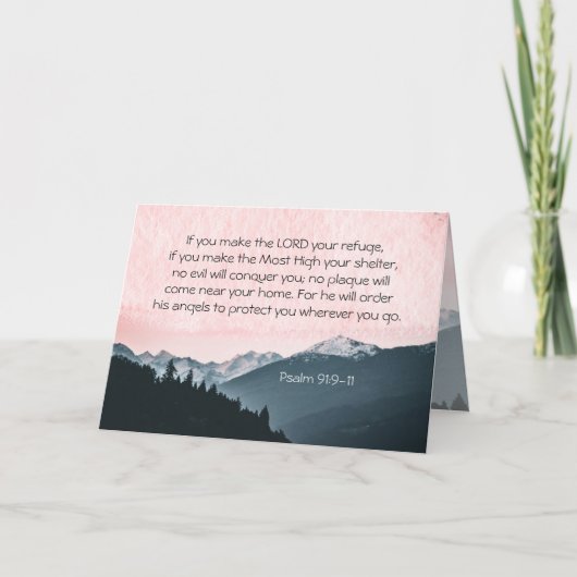 Psalm 91:9-11 Als u de LORD uw toevlucht maakt Kaart (Voorkant)