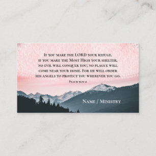 Psalm 91:9-11 Als u de LORD uw toevlucht maakt Visitekaartje