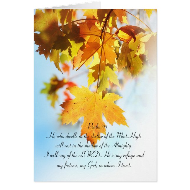 Psalm 91 alle tekst, oranje monsterbladeren (Voorkant)