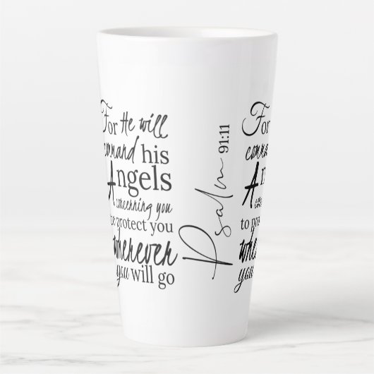 Psalm 91 Angel Protection Christelijke scripts Latte Mok (Voorkant)