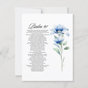 Psalm 91 Aquarel Blauwe Bloem Bijbel Schriftuur Briefkaart