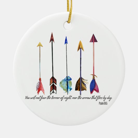 Psalm 91 Arrow Keramisch Ornament (Voorkant)