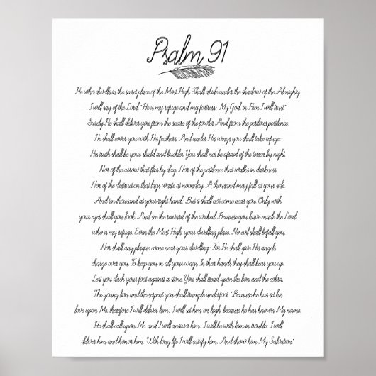 Psalm 91 Bijbel Decoratie Veer Christelijke Kunst (Voorkant)