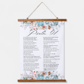 Psalm 91 Bijbel Schrift Bloemen Hangend Wandkleed (Voorkant)