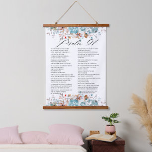 Psalm 91 Bijbel Schrift Bloemen Hangend Wandkleed