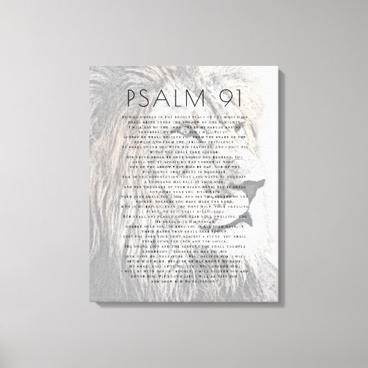 Psalm 91 Bijbel verses Lion Head Christelijk Canvas Afdruk (Voorkant)