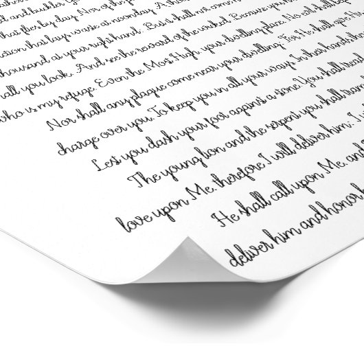 Psalm 91 Bijbeldecor Christelijke kunst Poster (Hoek)