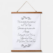 Psalm 91 Bijbelkunst met Christelijke botanische b Hangend Wandkleed (Voorkant)