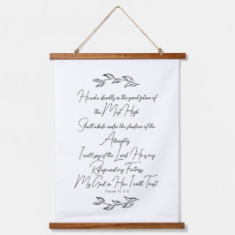 Psalm 91 Bijbelkunst met Christelijke botanische b Hangend Wandkleed