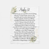 Psalm 91 Bijbelkunst Soft Greenery Christelijk Fleece Deken (Voorkant)